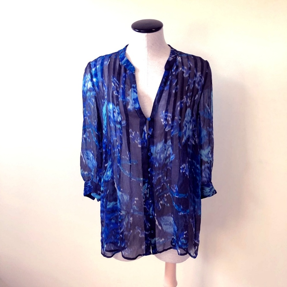 Joie Anthropologie Flowy Floral silk blouse size M